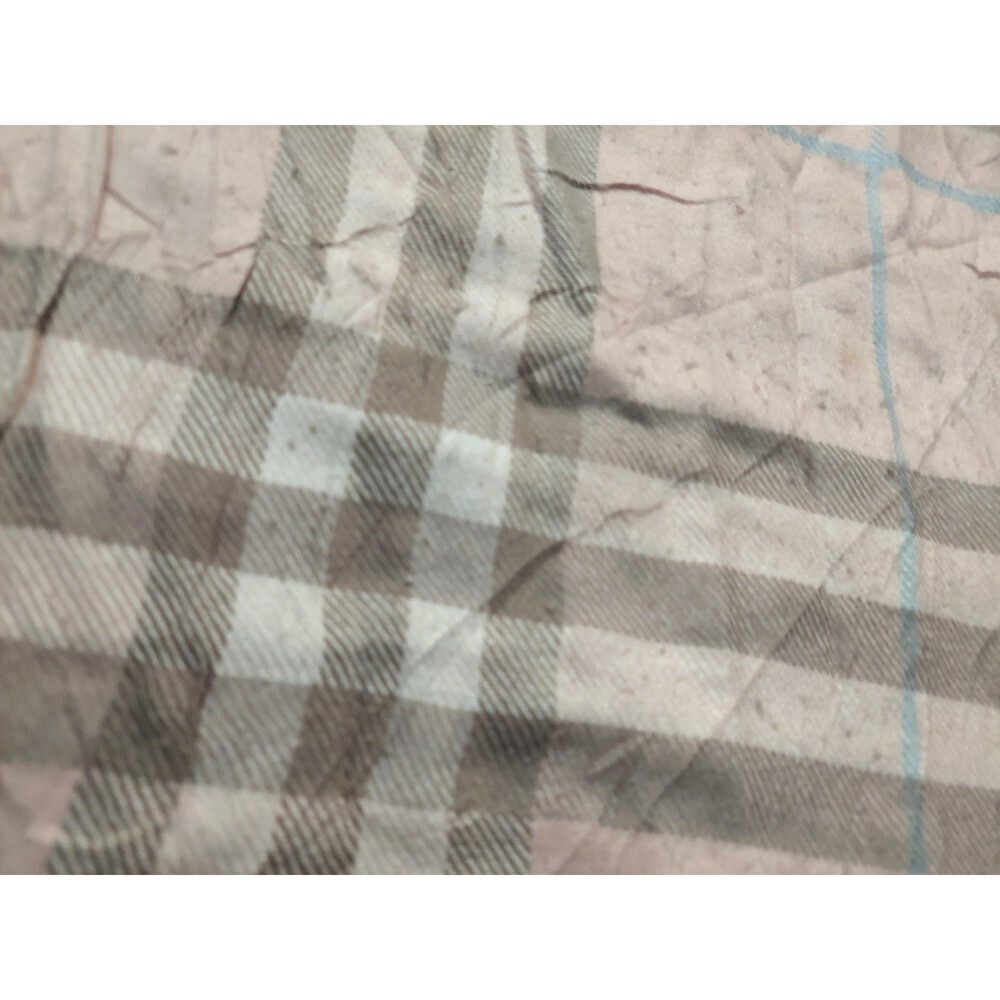Vintage Burberry Pink Brown Blue White 100% Cashmere Shawl Scarves - Picture 5 of 5